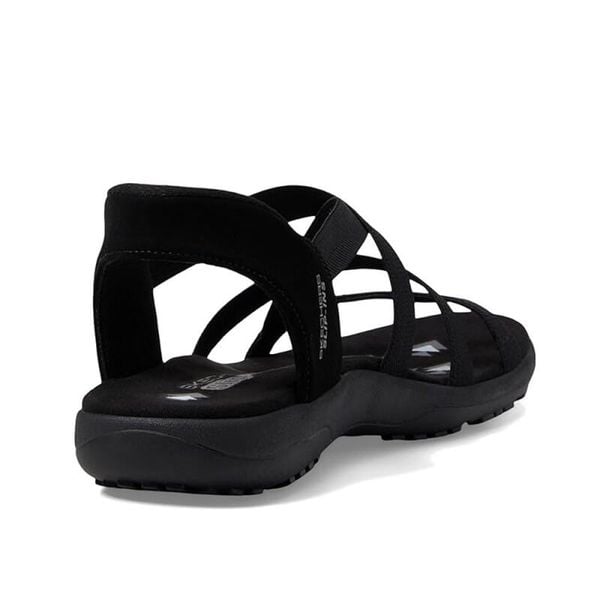 Sandały Skechers Model Reggae Slim Kolor Czarny. Czarne sandały damskie Skechers, bez wzorów, z tkaniny, bez obcasa. Za 299.99 zł.