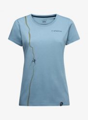 Koszulka wspinaczkowa damska La Sportiva Route T-Shirt. Niebieskie t-shirty damskie La Sportiva, xs, bez wzorów, z bawełny, bez ramiączek. Za 197.99 zł.