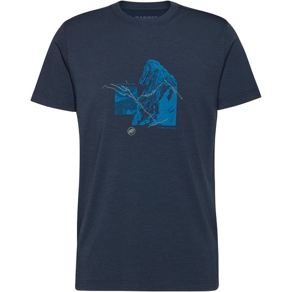 Koszulka męska Mammut Mountain T-Shirt 4208m. Niebieskie t-shirty męskie Mammut, m, bez wzorów, bez kołnierzyka. Za 257.05 zł.