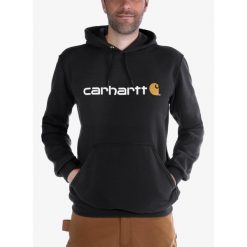 Bluza z kapturem męska Carhartt Signature Logo Sweatshirt. Czarne bluzy z kapturem męskie Carhartt, m. Za 277.99 zł.