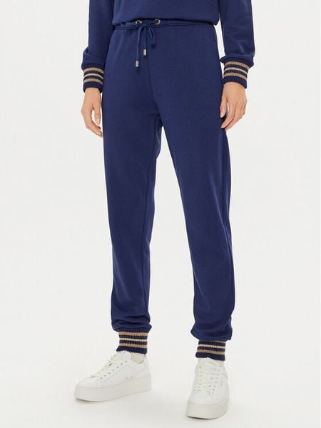 Luisa Spagnoli Spodnie dresowe Olvia 541459 Granatowy Regular Fit. Niebieskie spodnie dresowe damskie Luisa Spagnoli, l, bez wzorów, z bawełny. Za 599.00 zł.