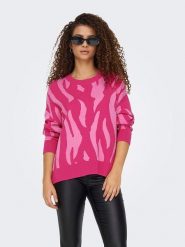 ONLY Sweter w kolorze różowym rozmiar: XS. Różowe swetry klasyczne damskie Only, xs, bez kołnierzyka. Za 74.46 zł.