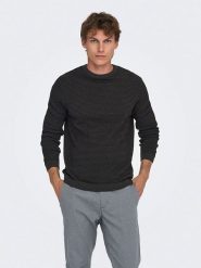 ONLY & SONS Sweter "Tapa" w kolorze czarnym rozmiar: XL. Czarne swetry męskie Only & Sons, xl, bez wzorów, z bawełny, bez kołnierzyka. Za 79.03 zł.