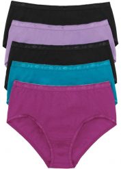 Figi maxi (5 par). Niebieskie figi damskie bonprix, z aplikacjami. Za 67.99 zł.