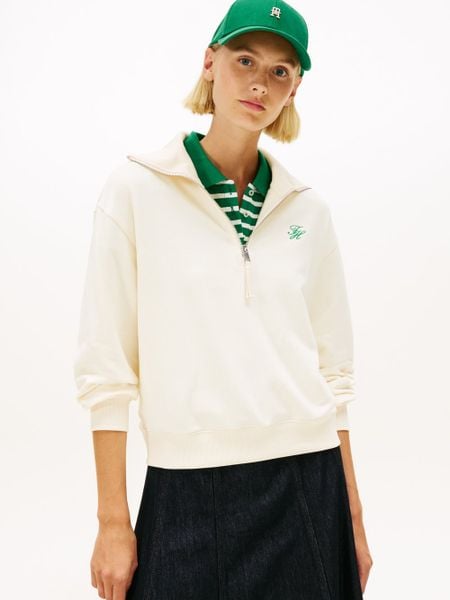Tommy Hilfiger Bluza Kobiety beżowy, M. Brązowe bluzy bez kaptura damskie Tommy Hilfiger, m, bez wzorów, z bawełny, bez ramiączek, bez kaptura. Za 329.95 zł.