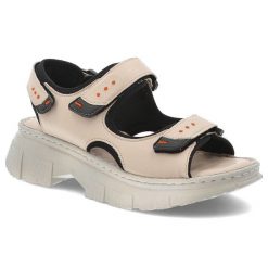 Beżowe Sandały Artiker Sportowe Obuwie Damskie. Brązowe buty sportowe na co dzień damskie Artiker, bez wzorów, ze skóry, bez obcasa. Za 249.00 zł.
