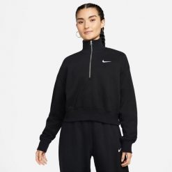 Bluza Kobieta Nike Phoenix HalfZip czarny. Czarne bluzy z kapturem damskie Nike, l. Za 327.80 zł.