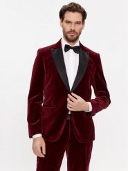 Boss Marynarka H-Hutson-Tux-231 50484709 Czerwony Slim Fit. Czerwone marynarki męskie Boss, bez wzorów, z bawełny. Za 1,569.00 zł.