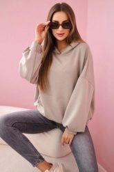 Bluza z kapturem masełko ciemno beżowa. Brązowe bluzy z kapturem damskie KESI, l, z elastanu. Za 204.91 zł.