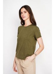 Le Jardin du Lin Koszulka w kolorze khaki rozmiar: 38. Brązowe t-shirty damskie Le jardin du lin, bez wzorów, bez kołnierzyka. Za 65.99 zł.