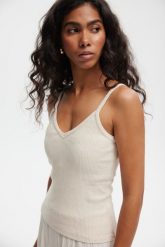 TOP CAMI PIASKOWY S - Flawless. Topy damskie Flawless, s, bez wzorów, z bawełny, bez kołnierzyka. Za 199.00 zł.