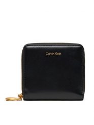 Calvin Klein Portfel Hardware Square Zip Around LV04F1044G Czarny. Czarne portfele damskie CALVIN KLEIN, bez wzorów, ze skóry. Za 179.99 zł.