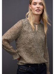 Street One Bluzka w kolorze beżowym rozmiar: 40. Brązowe bluzki damskie Street One, bez wzorów, street, bez kołnierzyka, bez ramiączek. Za 130.50 zł.