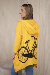 Bluza z nadrukiem roweru musztardowa. Bluzy z kapturem damskie KESI, l, z bawełny. Za 218.51 zł.