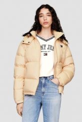 TOMMY JEANS Żółta pikowana damska kurtka, Rozmiar M. Żółte kurtki damskie Tommy Jeans, m, bez wzorów, z jeansu, bez kaptura. W wyprzedaży za 883.99 zł.
