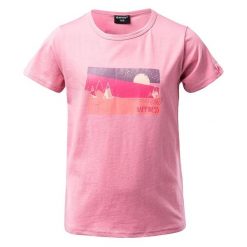 T-shirt Dla Dziewczynki Z Krótkim Rękawem Nela. Czerwone koszulki dziewczęce Hi-tec, bez wzorów, bez ramiączek. Za 64.99 zł.