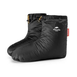 Botki puchowe Goose Down Foot Cover NH18S023-T. Czarne buty zimowe męskie NATUREHIKE, z materiału, bez zapięcia. Za 199.99 zł.