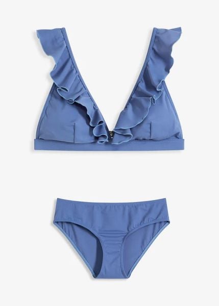 Bikini (komplet 2-cz.). Niebieskie bikini damskie bonprix, bez wzorów. Za 114.99 zł.