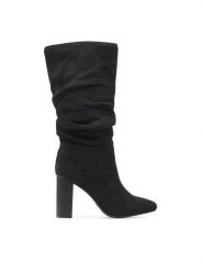 Jenny Fairy Kozaki LS5840-02 Czarny. Czarne kozaki damskie Jenny Fairy, z materiału, bez obcasa, na słupku. Za 229.99 zł.