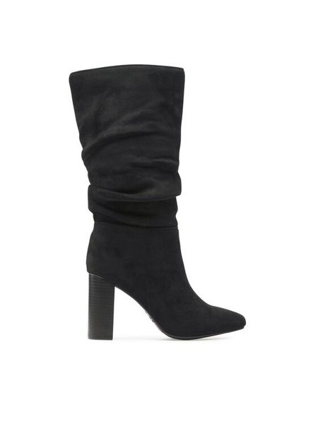 Jenny Fairy Kozaki LS5840-02 Czarny. Czarne kozaki damskie Jenny Fairy, z materiału, bez obcasa, na słupku. Za 229.99 zł.