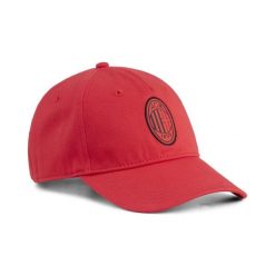 Czapka z daszkiem AC Milan Essentials PUMA. Czarne czapki męskie Puma, bez wzorów, z bawełny. Za 99.00 zł.