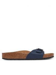 Birkenstock Klapki Madrid Birko-Flor 1029797 Czarny. Czarne klapki damskie Birkenstock, bez wzorów, ze skóry, bez obcasa. Za 289.99 zł.