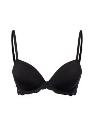 Calvin Klein biustonosz push-up - usztywniany - Demi Kobiety Sztuczne włókno czarny, 75C. Czarne biustonosze sportowe damskie CALVIN KLEIN, bez wzorów, z koronki. Za 209.95 zł.