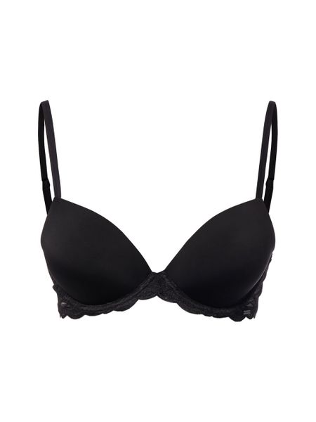 Calvin Klein biustonosz push-up - usztywniany - Demi Kobiety Sztuczne włókno czarny, 75C. Czarne biustonosze sportowe damskie CALVIN KLEIN, bez wzorów, z koronki. Za 209.95 zł.