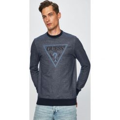 Guess Jeans - Bluza. Niebieskie bluzy bez kaptura męskie Guess Jeans, m, z bawełny. W wyprzedaży za 179.90 zł.