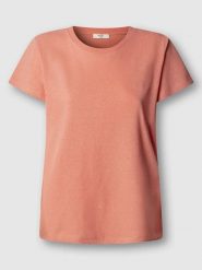 Pepe Jeans Koszulka "Megan" w kolorze jasnoróżowym rozmiar: XL. Różowe bluzki damskie Pepe Jeans, xl, bez wzorów, z jeansu, bez kołnierzyka. Za 113.99 zł.