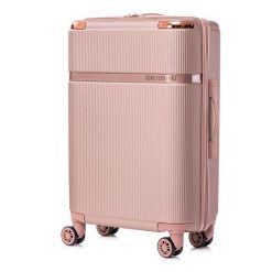 Mała walizka TITANIA BETLEWSKI różowe złoto BWA-050 S. Czerwone walizki Betlewski, bez wzorów, z materiału, małe. Za 239.99 zł.