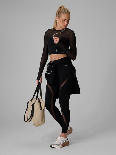 4F Legginsy treningowe szybkoschnące damskie - czarne S. Czarne legginsy damskie 4f, s, bez wzorów, z materiału. Za 169.99 zł.