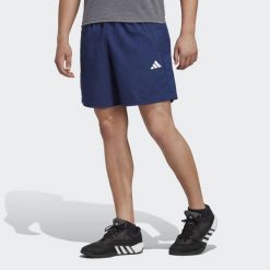 Spodenki krótkie treningowe męskie adidas Essentials. Czarne szorty męskie Adidas, z materiału, bez kołnierzyka. Za 139.00 zł.