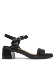 Clarks Sandały Jaylan Ray 26181658 Czarny. Czarne sandały damskie Clarks, bez wzorów, ze skóry, bez obcasa, na słupku. Za 249.99 zł.