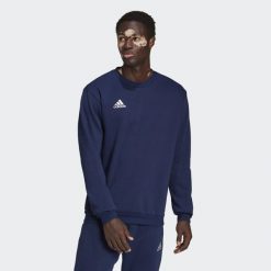 Bluza adidas Entrada 22. Niebieskie bluzy bez kaptura męskie Adidas, l, z bawełny. Za 149.00 zł.