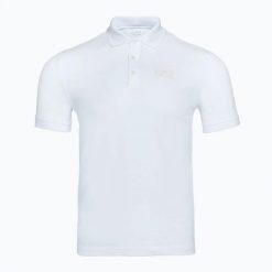 Koszulka męska EA7 Emporio Armani Train Visibility Polo. Białe koszulki polo męskie EA7 Emporio Armani, l, bez wzorów, z bawełny, bez ramiączek. Za 359.99 zł.