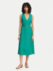 Tommy Hilfiger Sukienka letnia WW0WW48951 Zielony Regular Fit. Zielone sukienki damskie Tommy Hilfiger, na lato, xl, bez wzorów, z wiskozy, bez kołnierzyka, bez ramiączek. Za 949.99 zł.