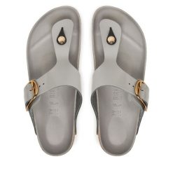 Japonki Birkenstock. Szare klapki damskie Birkenstock, bez wzorów, bez obcasa. Za 579.99 zł.