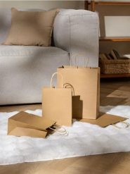 Torba prezentowa 4 pack - beżowy. Brązowe torebki klasyczne damskie Sinsay, bez wzorów, bez dodatków. Za 9.99 zł.