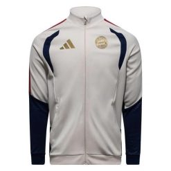 Kurtka dresowa Bayern Monachium 2026/27. Brązowe kurtki męskie Adidas, l, bez wzorów, z dresówki, bez kaptura. Za 317.00 zł.