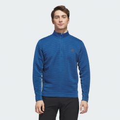 Zakładana przez głowę bluza Ultimate365 Dwr Textured Quarter Zip. Niebieskie bluzy bez kaptura męskie Adidas, xl, z materiału. Za 329.00 zł.