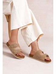 Foreverfolie Klapki w kolorze khaki rozmiar: 36. Brązowe klapki damskie Foreverfolie, bez wzorów, bez obcasa. Za 86.99 zł.