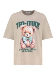 Sublevel Koszulka w kolorze beżowym rozmiar: M. Brązowe bluzki damskie Sublevel, m, bez wzorów, z bawełny, bez kołnierzyka. Za 61.02 zł.