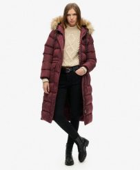 Długi płaszcz z futerka sztucznego Everest. Fioletowe płaszcze damskie Superdry., s, bez wzorów. Za 780.00 zł.
