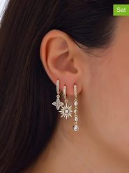 Nakkash Pozłacane kolczyki-kreole (3 szt.) z cyrkoniami rozmiar: onesize. Żółte kolczyki damskie Nakkash, z cyrkonią, pozłacane. Za 83.03 zł.