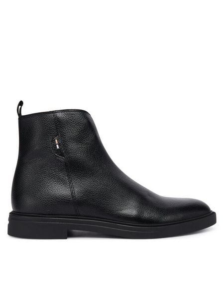 BOSS Botki Calev 50552525 Czarny. Czarne buty zimowe męskie Boss, ze skóry, bez zapięcia. Za 719.99 zł.