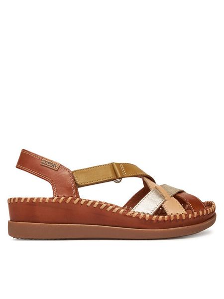 Pikolinos Sandały W8K-0741C2 Brązowy. Brązowe sandały damskie Pikolinos, bez wzorów, ze skóry, bez obcasa, na płaskiej podeszwie. Za 509.99 zł.