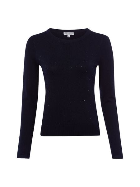Marie Lund Sweter z dzianiny Kobiety Sztuczne włókno niebieski, XXL. Niebieskie swetry klasyczne damskie Marie Lund, xxl, z dzianiny, bez kołnierzyka. Za 199.95 zł.