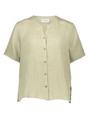 Kaffe Lniana bluzka w kolorze rozmiar: S/M. Zielone bluzki damskie Kaffe, m, bez wzorów, ze lnu, bez kołnierzyka, bez ramiączek. Za 139.95 zł.