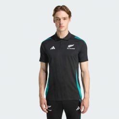 Treningowa koszulka polo All Blacks. Czarne koszulki polo męskie Adidas, l, bez ramiączek, na fitness i siłownię. Za 219.00 zł.